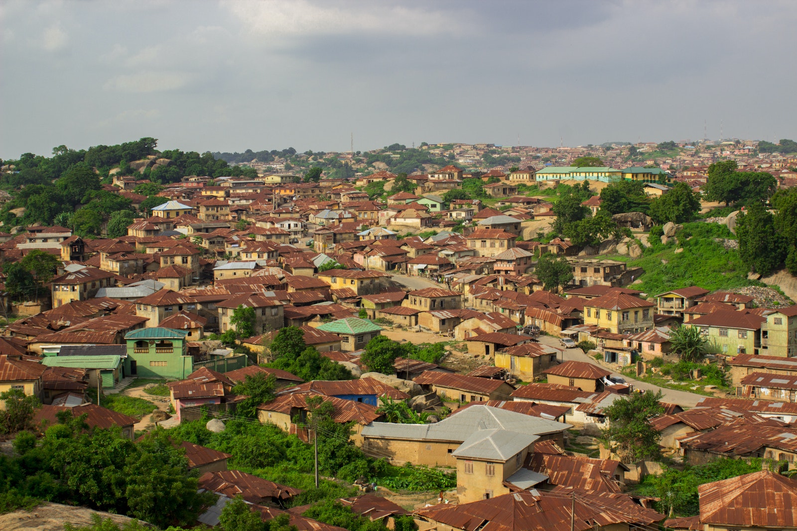Top View of Houses and Building Roofs