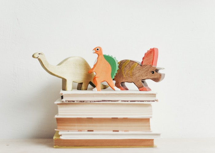 Three Wooden Dinosaur
